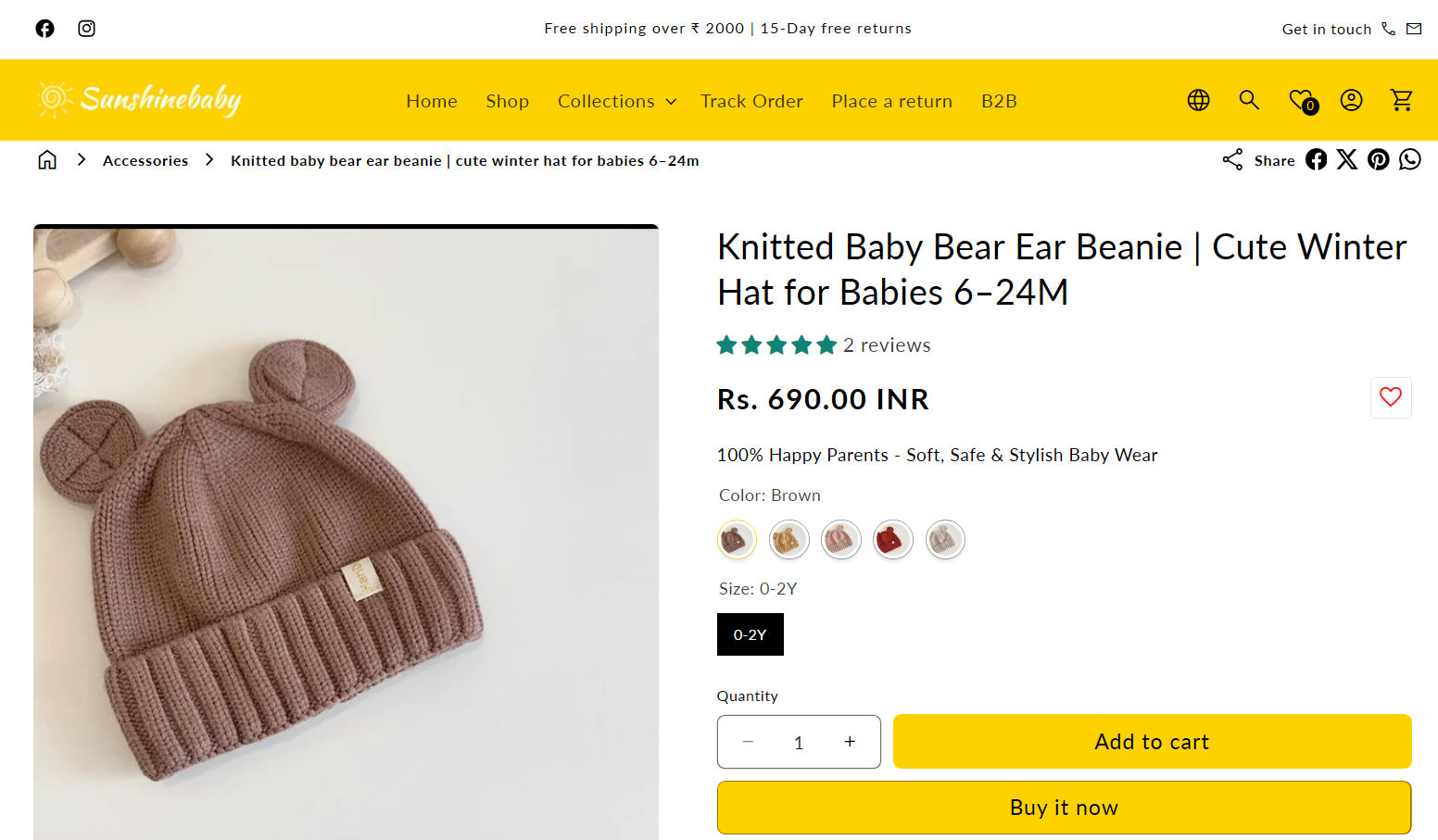 Sunshinebaby Products – Shopify eCommerce Website gallery photo